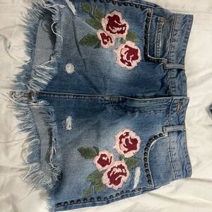 Embroidered Denim Skirt